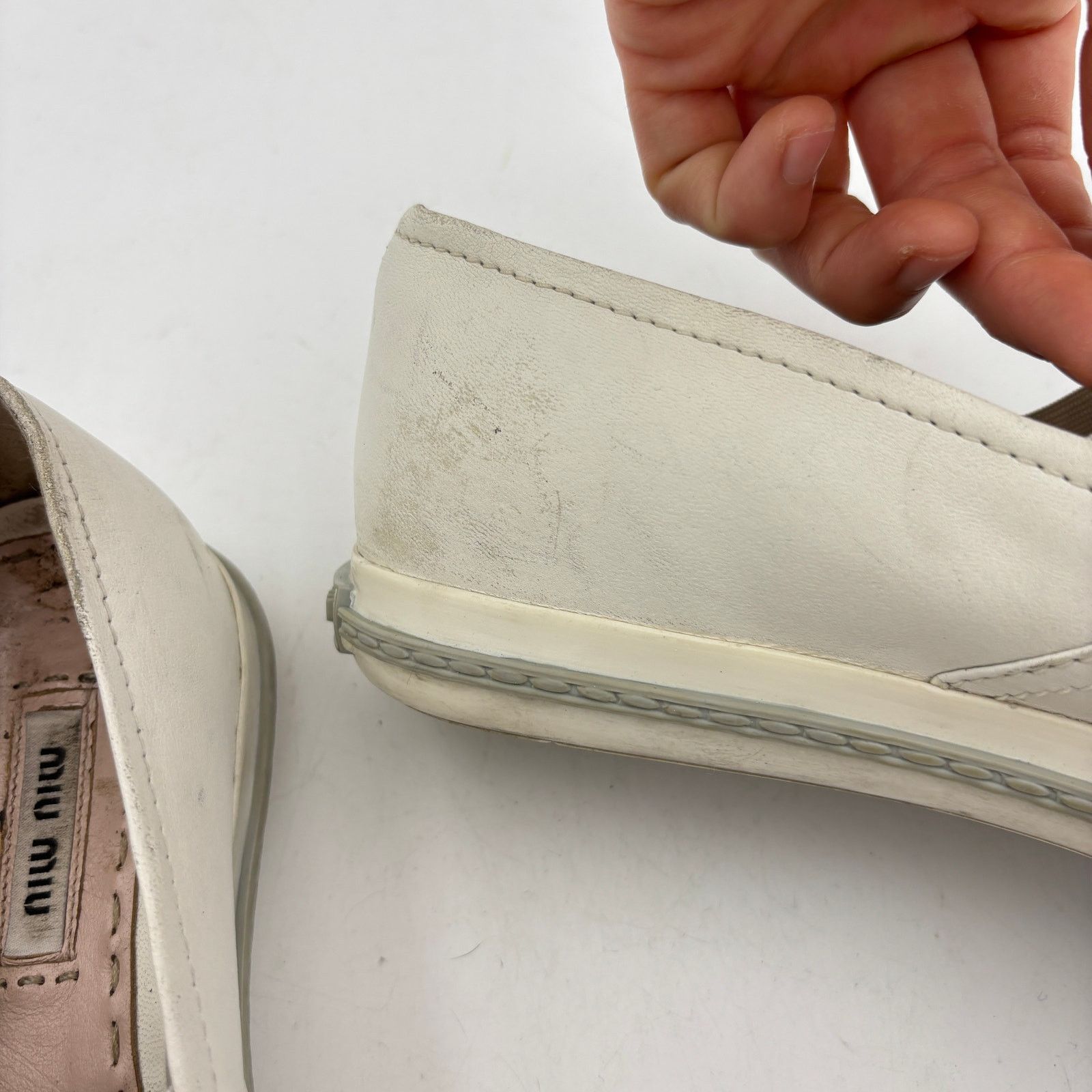 Miu Miu Miu Miu Leather Metal Point Cap Toe Slip On Shoes 35.5 / 5.5 Size US 5.5 / IT 35.5 - 13 Thumbnail