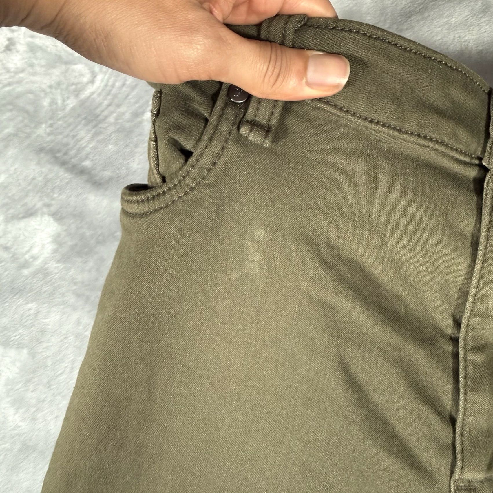 Olive The Perfect Jean NYC Jeans Slim 38x34 Mens Olive Green Stretch Canvas 5-Pocket Logo Button Zip Modern City Urban Size US 38 / EU 54 - 2 Thumbnail