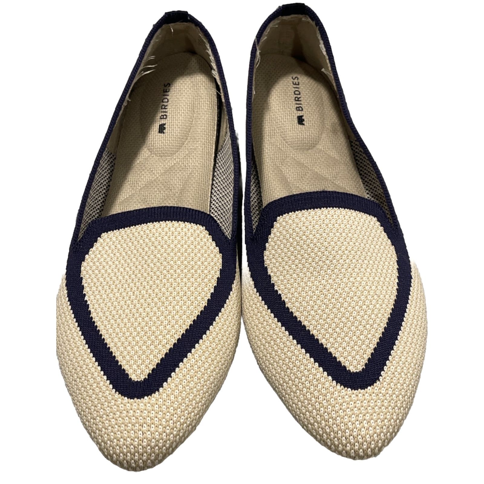Vintage Birdies Flat Loafers The Blackbird Eggshell/Navy Piping Knit Flat Women Size 9 Size US 9 / IT 39 - 2 Thumbnail