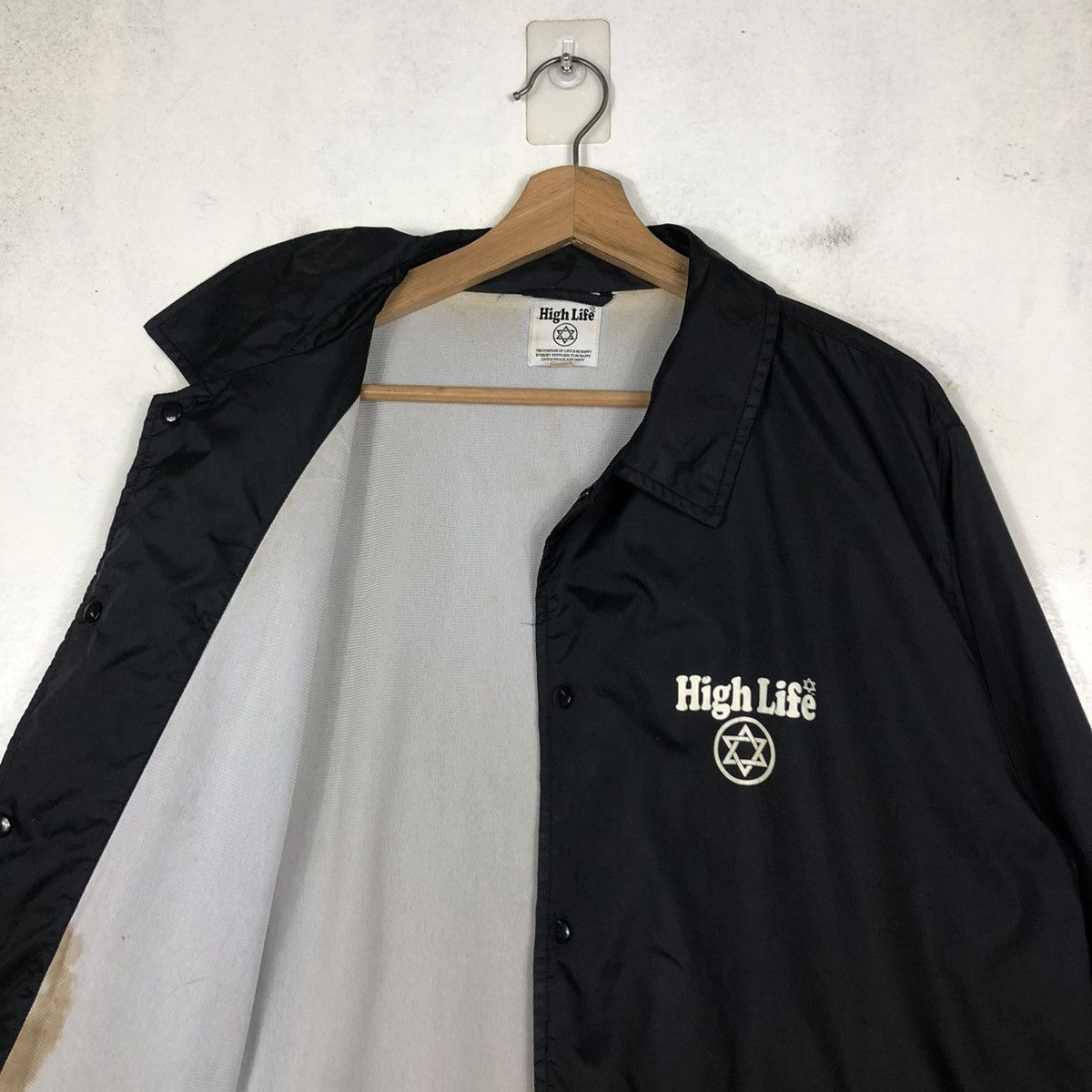Japanese Brand 📌VINTAGE LIGHT JACKET BIKER HIGH LIFE BIG LOGO DESIGN Size US L / EU 52-54 / 3 - 12 Thumbnail