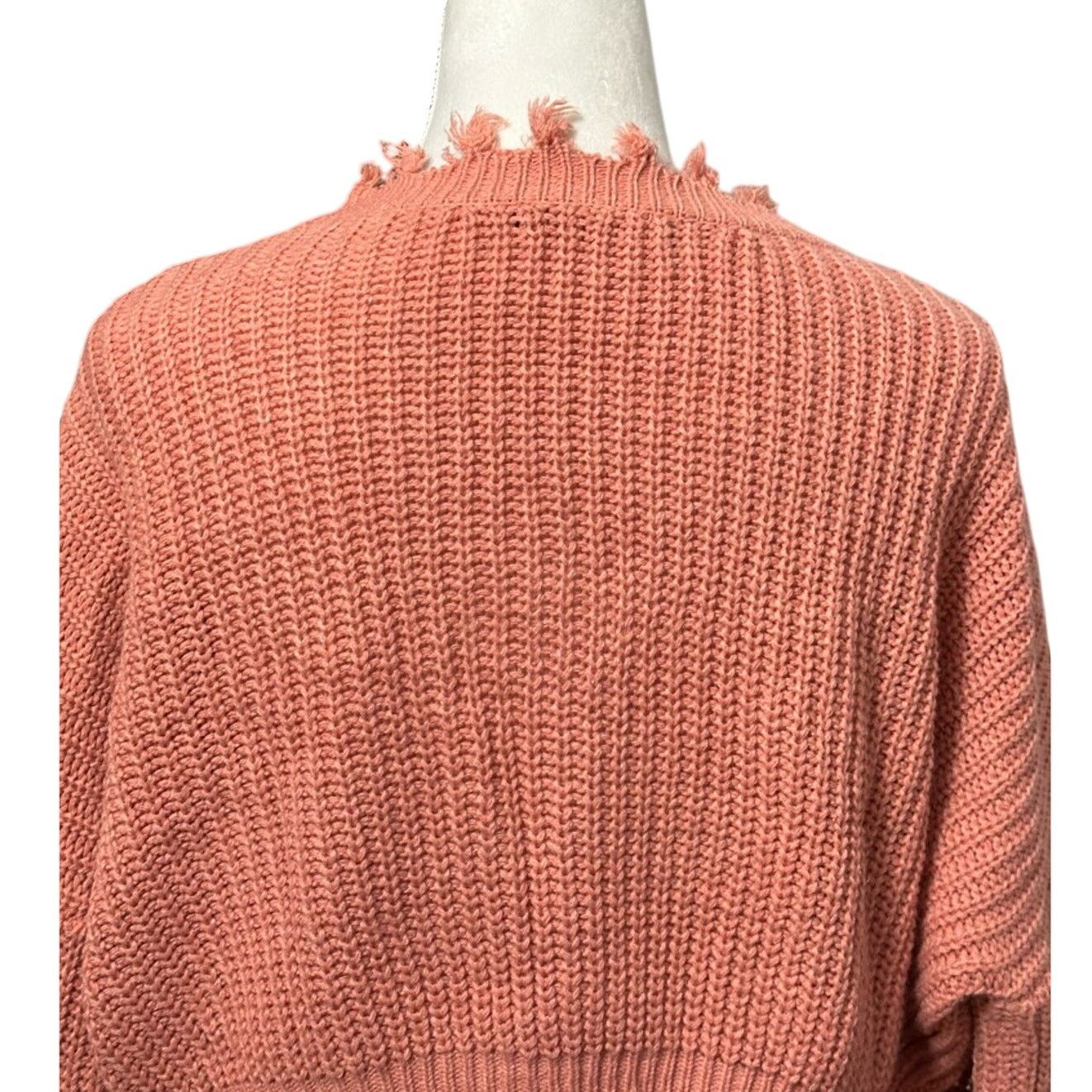 Other Zaful Cropped Sweater Distressed Frayed Orangepink/Coral XL Size XL / US 12-14 / IT 48-50 - 7 Thumbnail