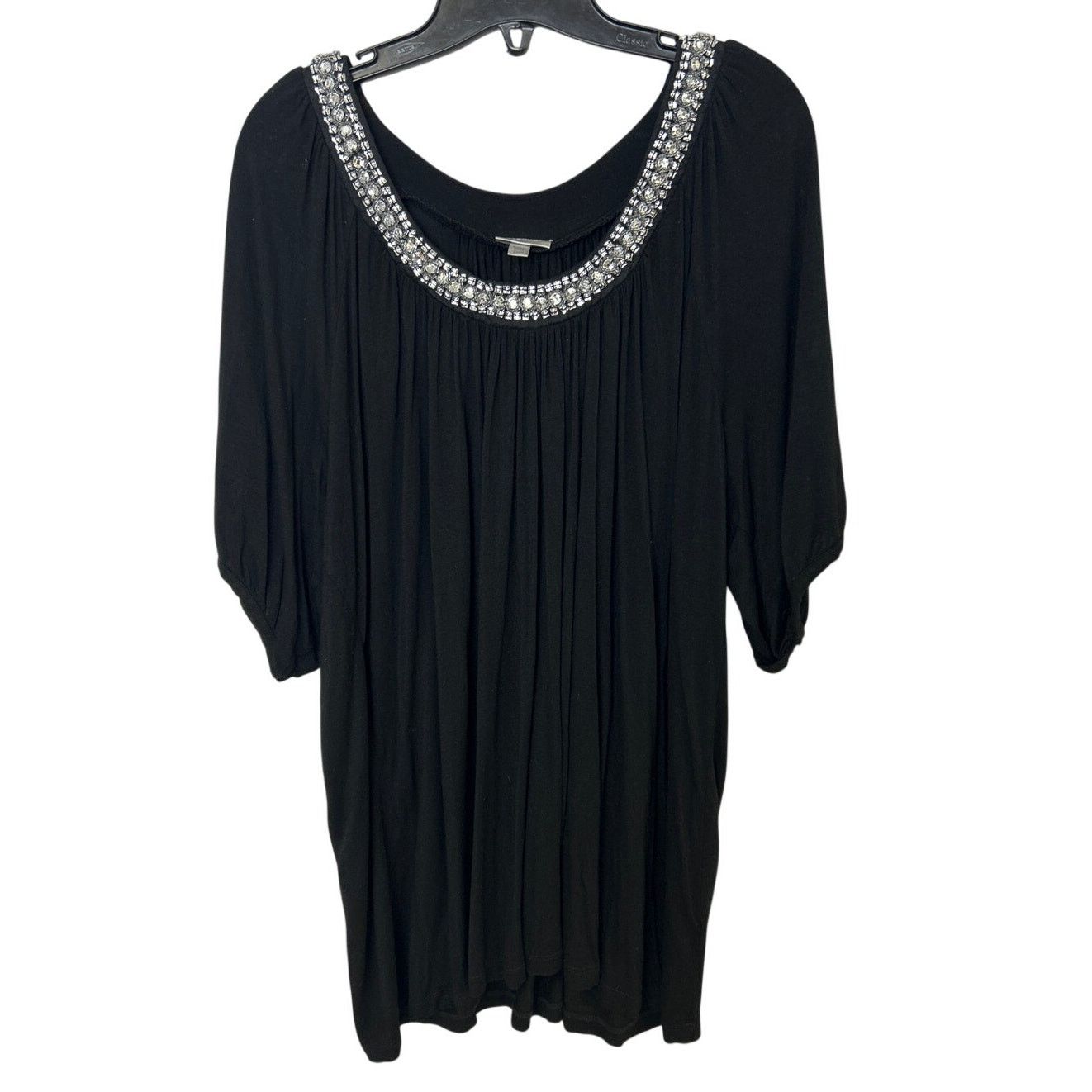 Avenue Avenue Womens Size 22/24 Beaded Rhinestone Collar Blouse Size 3XL / US 20-22 - 1 Thumbnail
