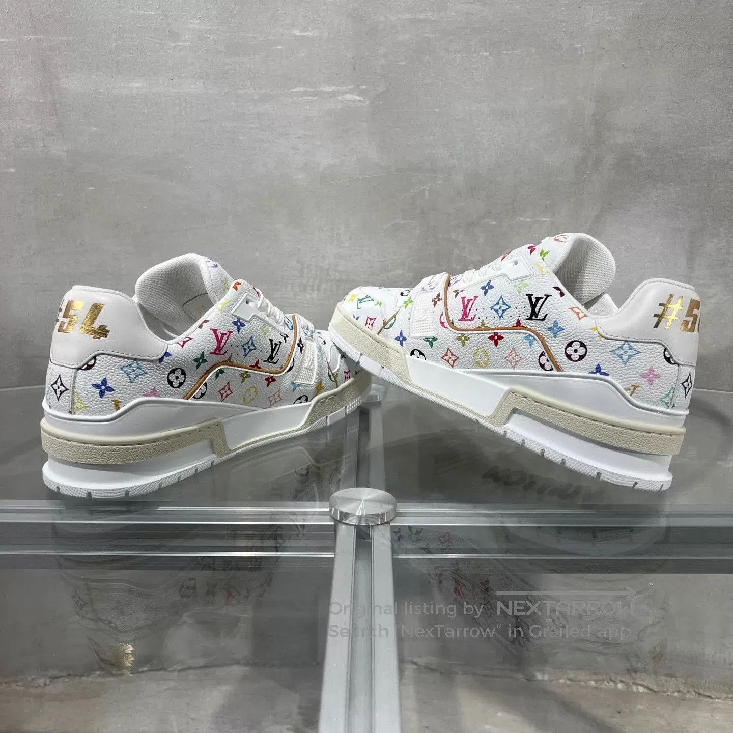 Louis Vuitton White Colorful Print Low. Size US 7.5 / EU 40-41 - 5 Thumbnail