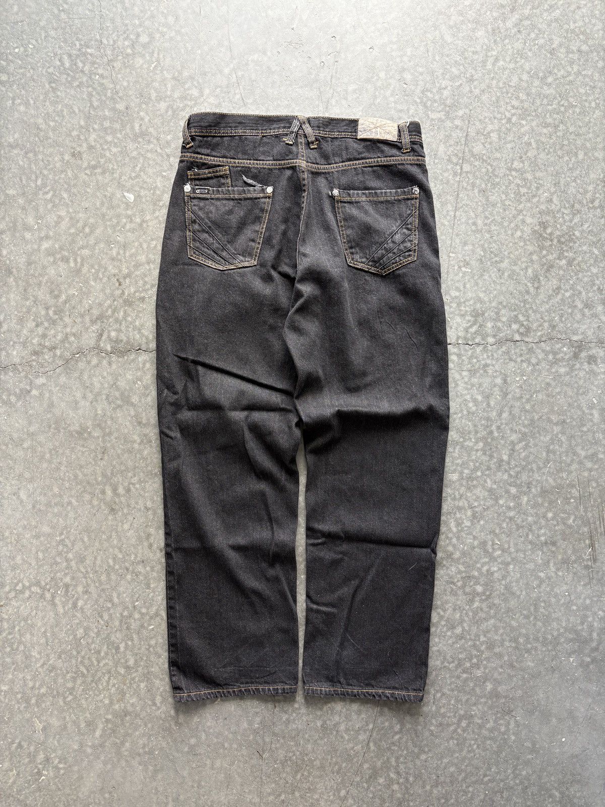 Akademiks Vintage Y2K Akademiks Baggy Black Denim Jeans 38x32 Size US 38 / EU 54 - 6 Thumbnail