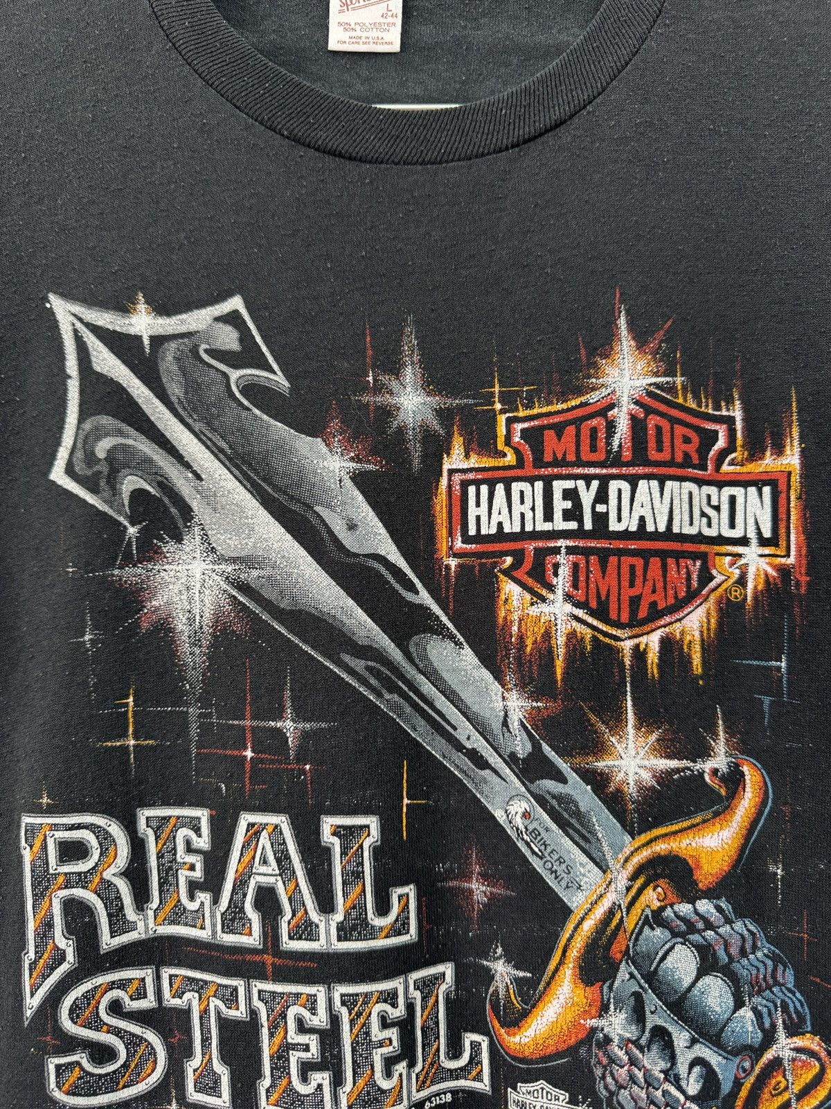 Vintage Vintage 80s Harley Davidson Real Steel Shirt Size US L / EU 52-54 / 3 - 4 Thumbnail