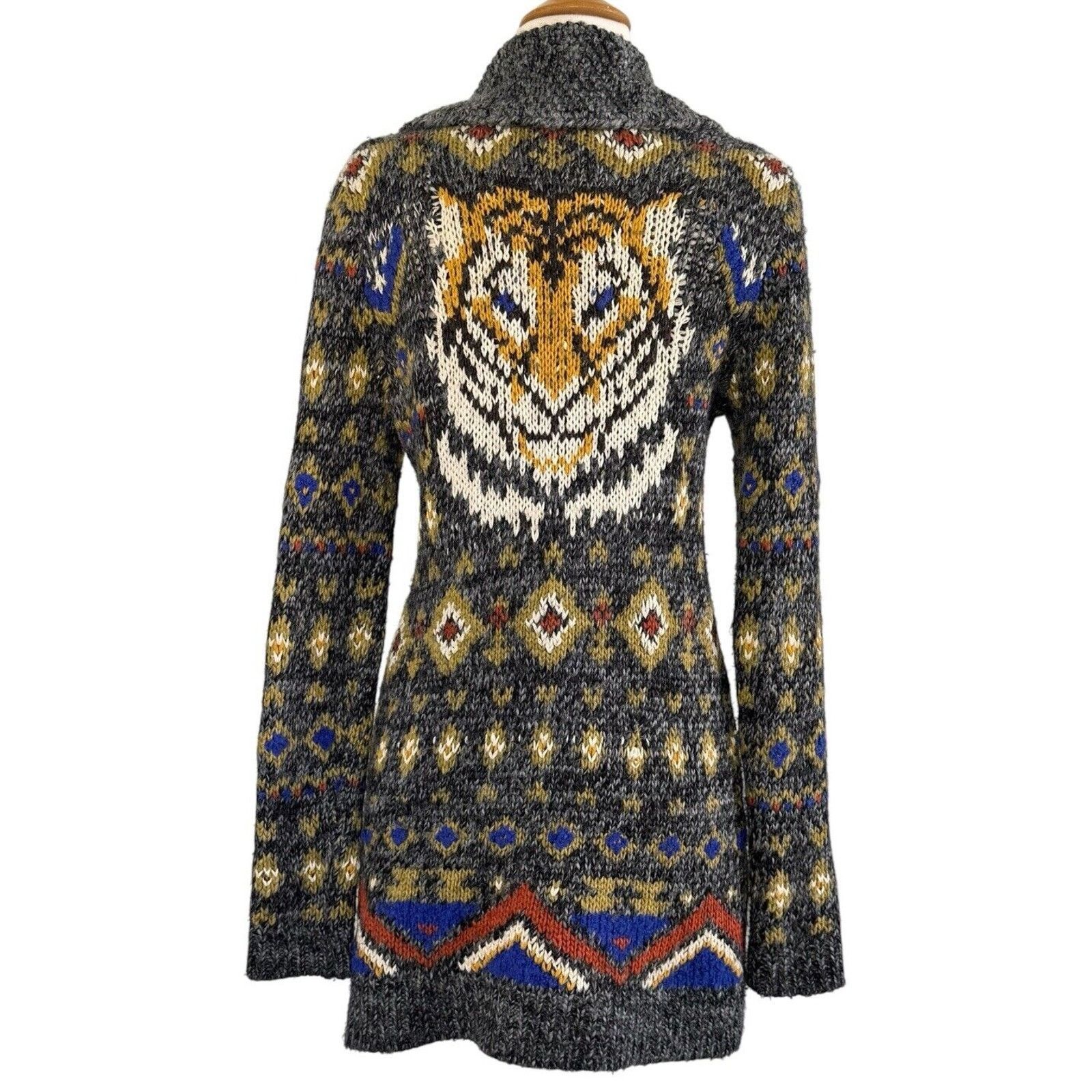 Free People FREE PEOPLE Mascot Tiger Wool Cardigan Bohemian Sweater XS Size XS / US 0-2 / IT 36-38 - 12 Thumbnail