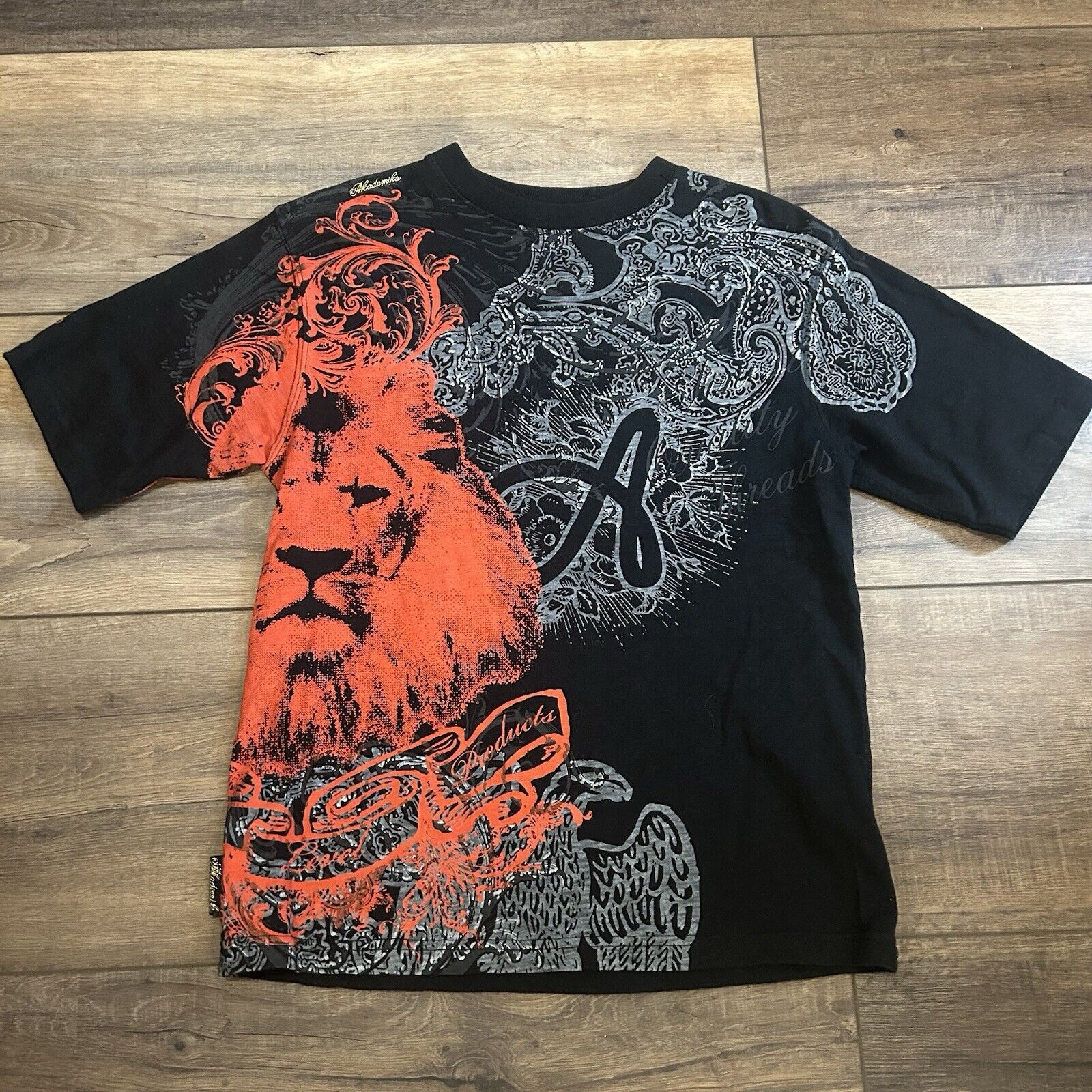 Akademiks VINTAGE Akademiks Shirt Youth XL/Adult S Black Graphic