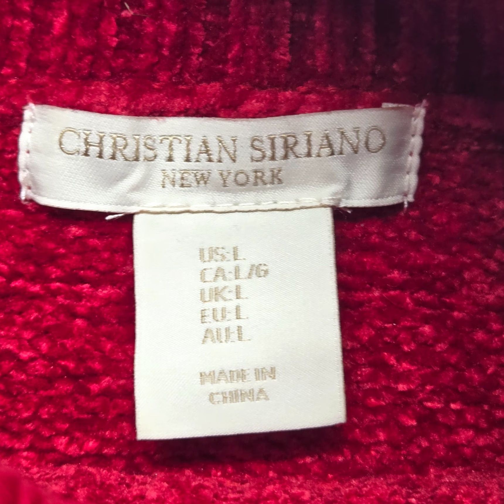 Christian Siriano Christian Siriano Sweater Long Sleeve Pullover Womens Large Red Mock Neck Winter Casual Pullover Womens Size L / US 10 / IT 46 - 2 Thumbnail