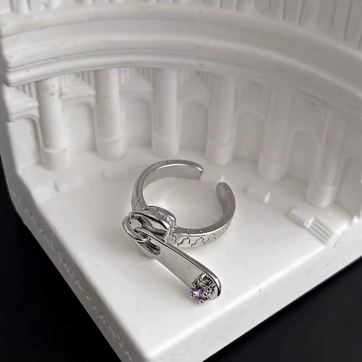 Jewelry Retro Jewelry Rings Open Size Chrome Ring (Size 7-13) Size ONE SIZE - 3 Thumbnail