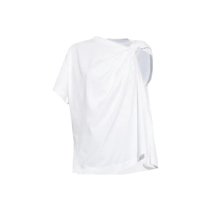 Alexander McQueen Alexander McQueen SS23 White Asymmetrical T-Shirt 0079 Size M / US 6-8 / IT 42-44 - 1 Thumbnail