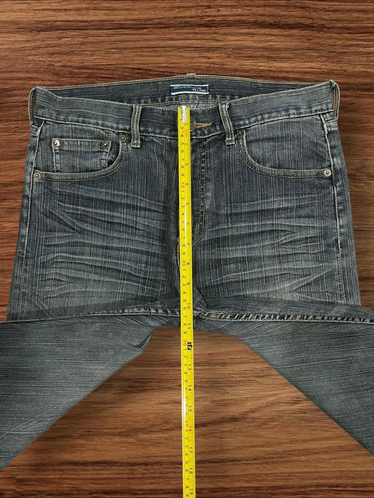 Japanese Brand ⚡️Distressed⚡️Vintage Japanese Brand Villand Dark Blue Jeans Size US 30 / EU 46 - 12 Thumbnail