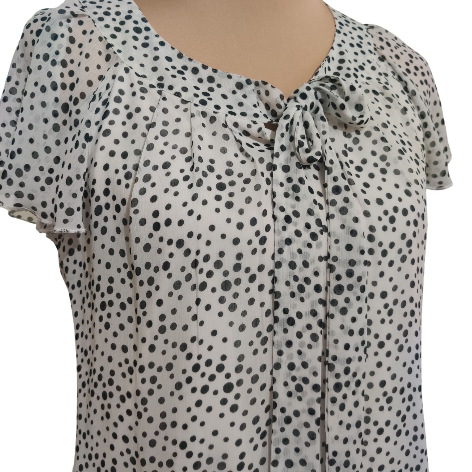 Other Sara Michelle Womens Blouse Polka Dot Flutter Sleeve Tie Nec Size S / US 4 / IT 40 - 2 Thumbnail