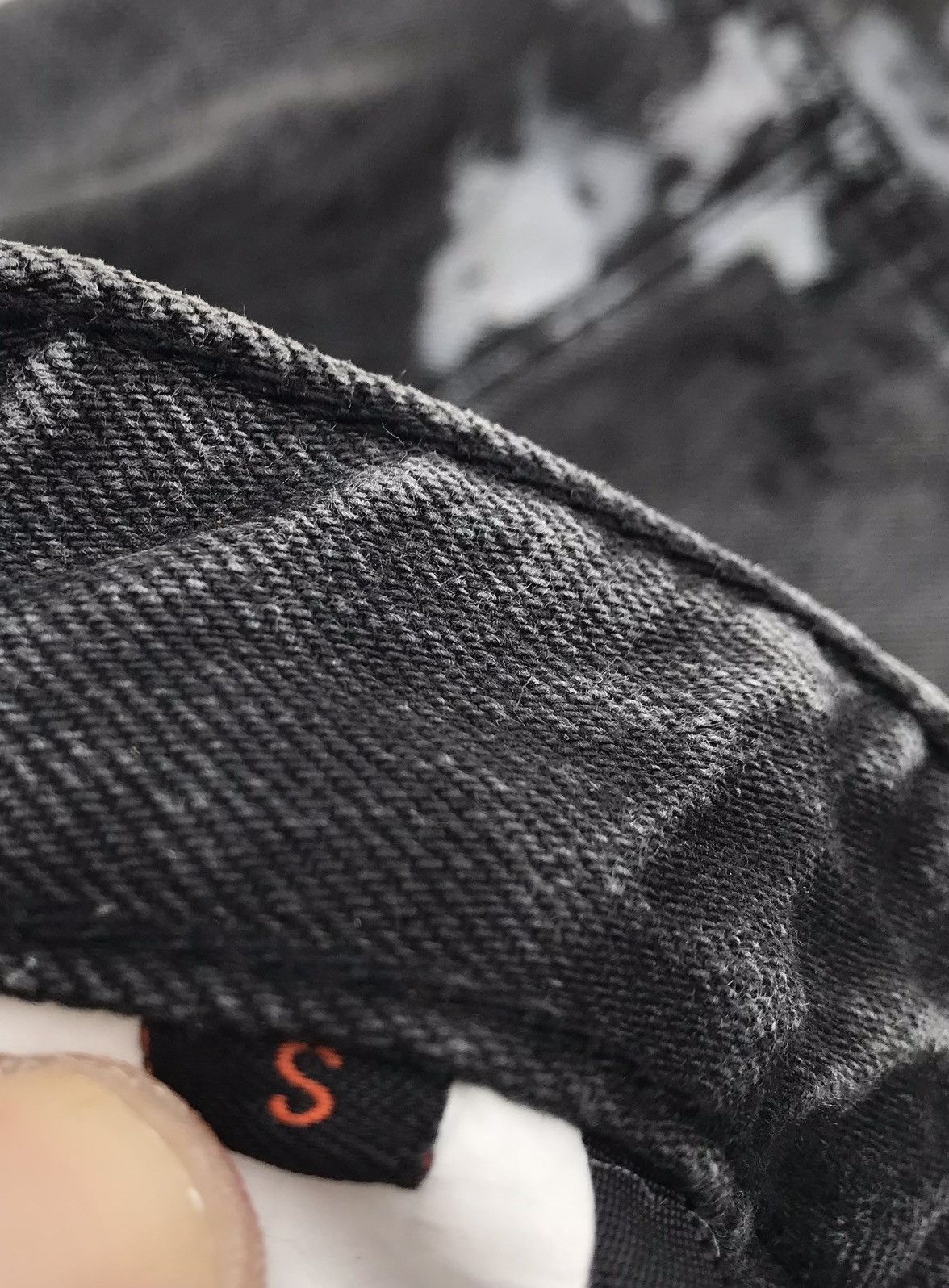 Japanese Brand Dot & Stripe Paint Splash Distressed Black Skinny Denim Pant Size US 31 - 15 Thumbnail