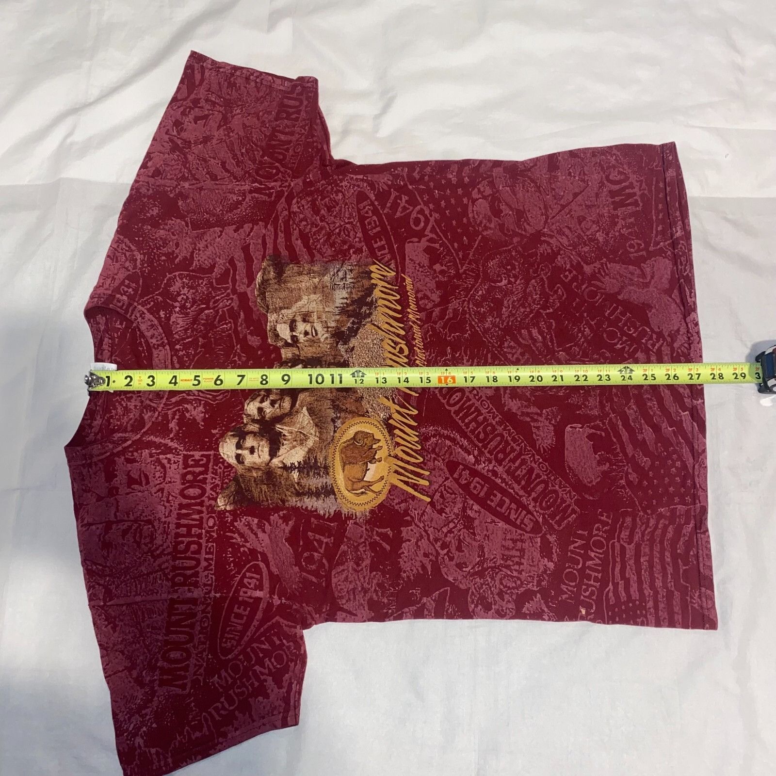 Jerzees Y2K Mount Rushmore National Memorial Maroon All Over Print T Size US L / EU 52-54 / 3 - 6 Thumbnail
