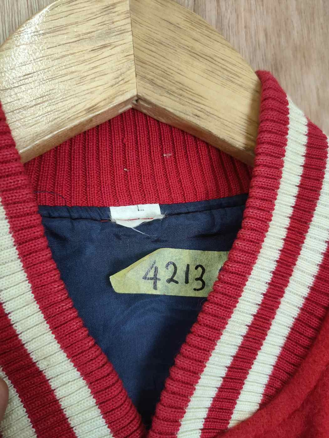 Vintage Die Casting red varsity jacket wool vintage #4213 DLAL Size US L / EU 52-54 / 3 - 11 Thumbnail