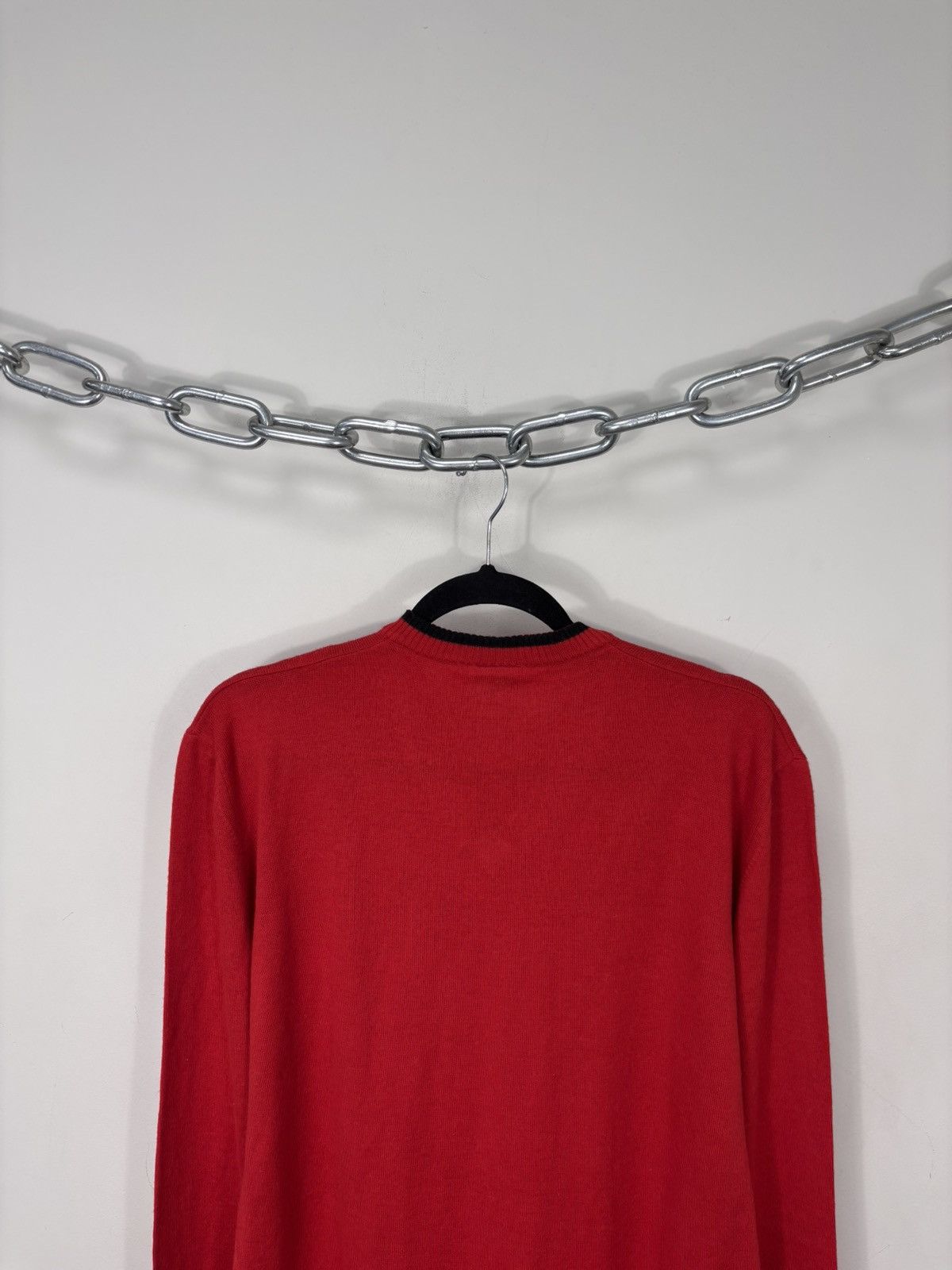 Dolce & Gabbana Vintage Dolce & Gabbana Men’s Red Wool Blend V-Neck Sweater Size US L / EU 52-54 / 3 - 13 Thumbnail