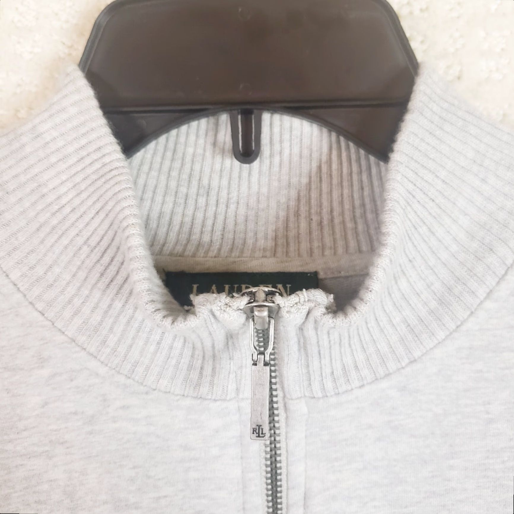 Ralph Lauren Lauren Ralph Lauren Active Jacket Womens XL Gray Jersey Full Zip Mock Collar Jacket Size XL / US 12-14 / IT 48-50 - 6 Thumbnail