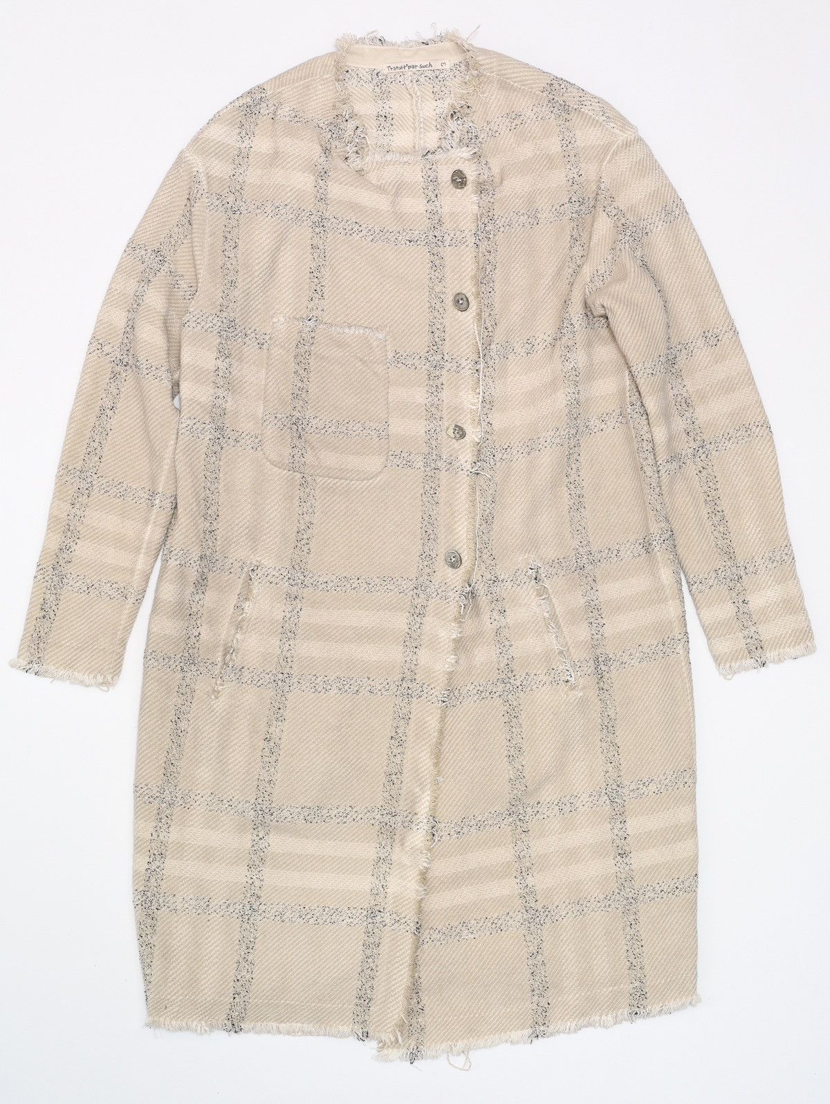 Transit Transit Par Such Cotton Plaid Check Beige Coat Size M / US 6-8 / IT 42-44 - 2 Thumbnail