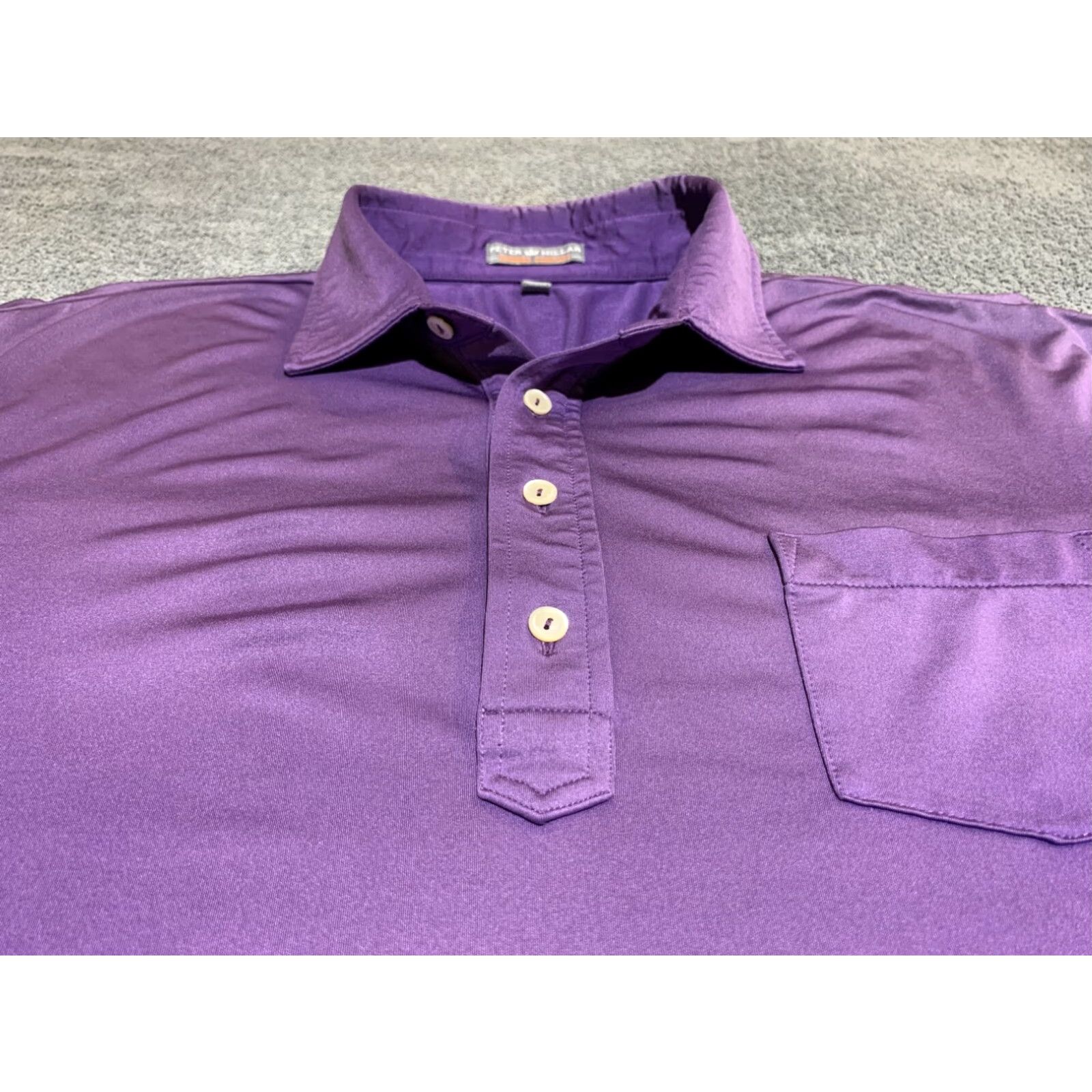 Peter Millar Peter Millar Polo Golf Shirt Mens Large Purple Short Sleeve Summer Comfort Size US L / EU 52-54 / 3 - 3 Thumbnail
