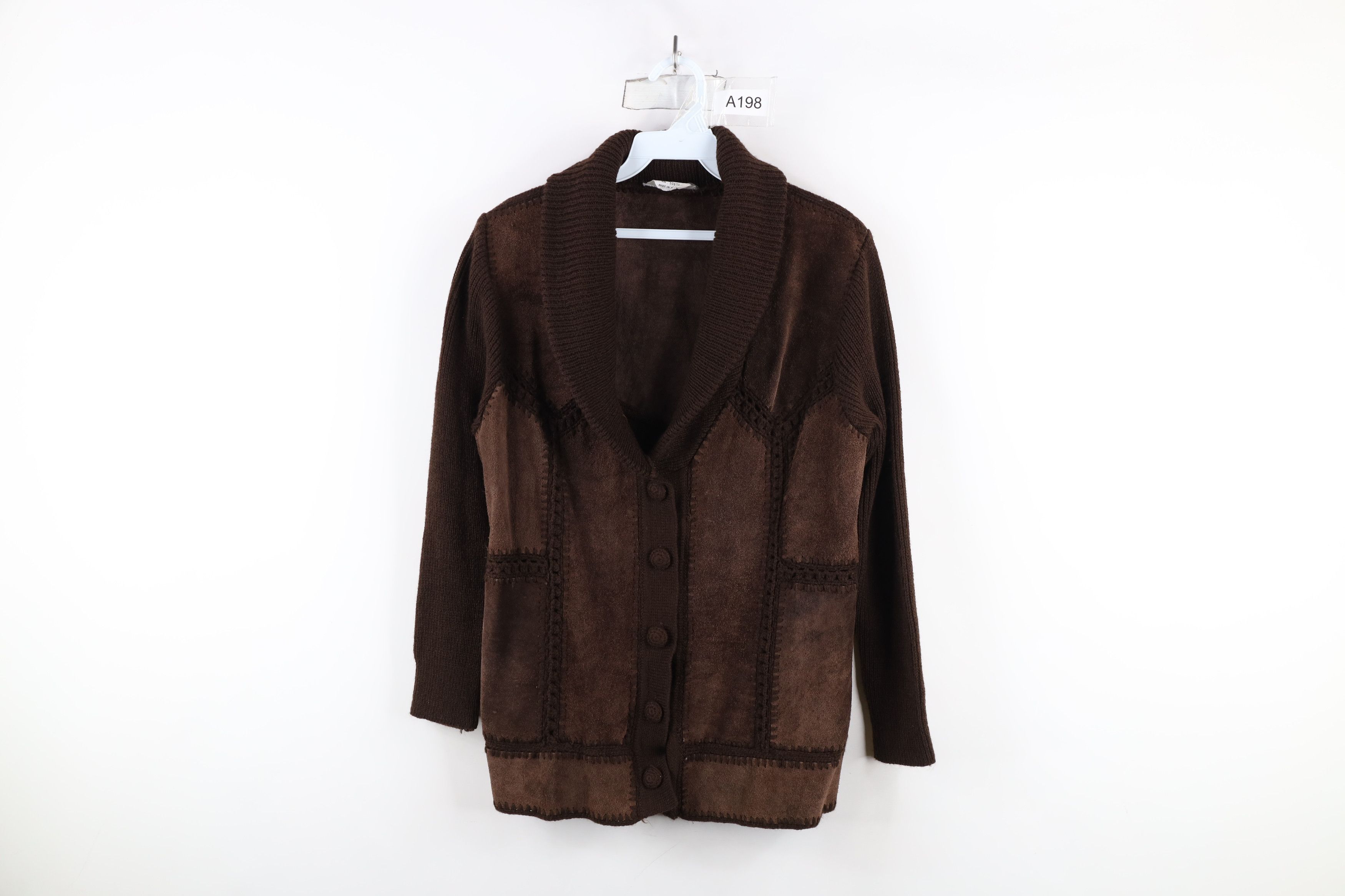 Vintage Vintage 70s Streetwear Crochet Knit Shawl Cardigan Jacket Size L / US 10 / IT 46 - 1 Thumbnail