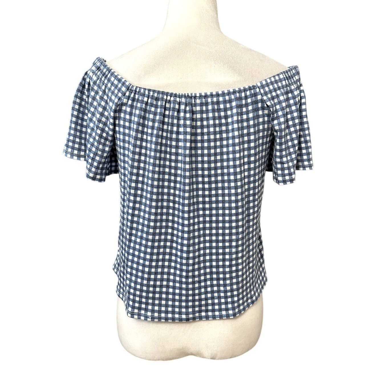 Other Belle Crop Top Gingham Short Sleeve Flare Square Neck S New Size S / US 4 / IT 40 - 4 Thumbnail
