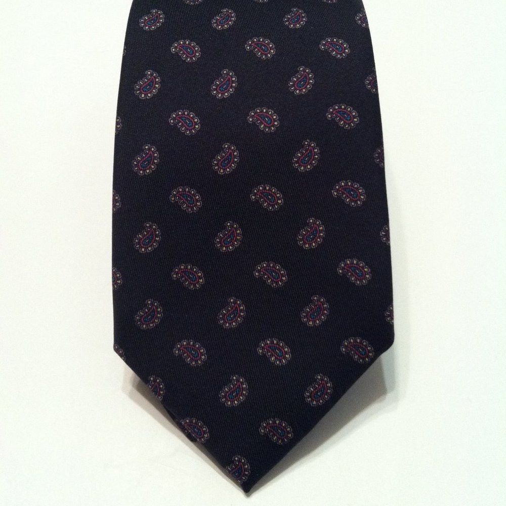 Robert Talbott ROBERT TALBOTT MENS NEW BLACK SILK TIE WIDTH: 3 1/8" Size ONE SIZE - 1 Thumbnail
