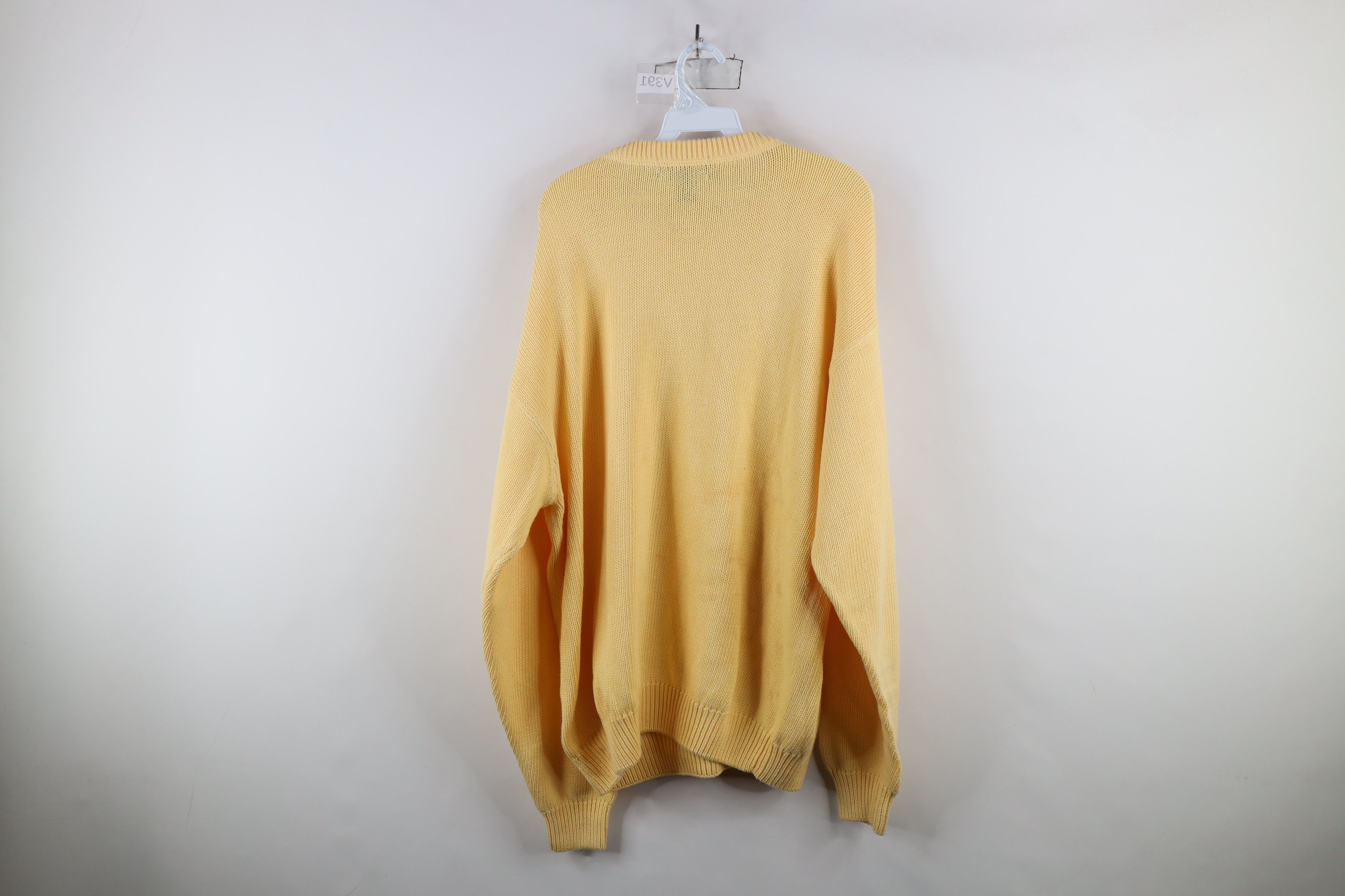 Vintage Vintage 90s Streetwear Blank Cotton Knit Crewneck Sweater Size US XXL / EU 58 / 5 - 11 Thumbnail