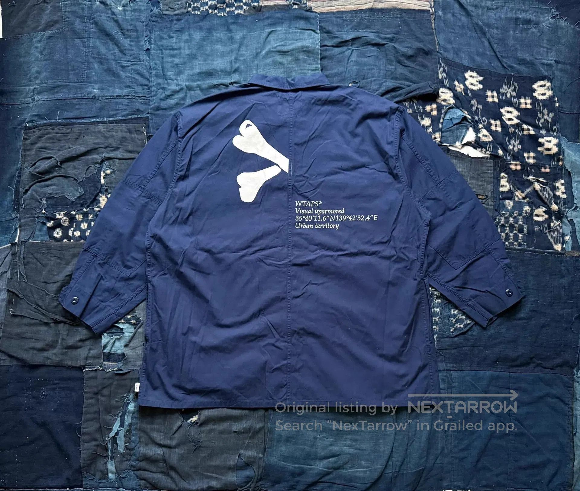 Wtaps Blue Button-Up Shirt with Graphic Print - Size M. Size US M / EU 48-50 / 2 - 1 Thumbnail