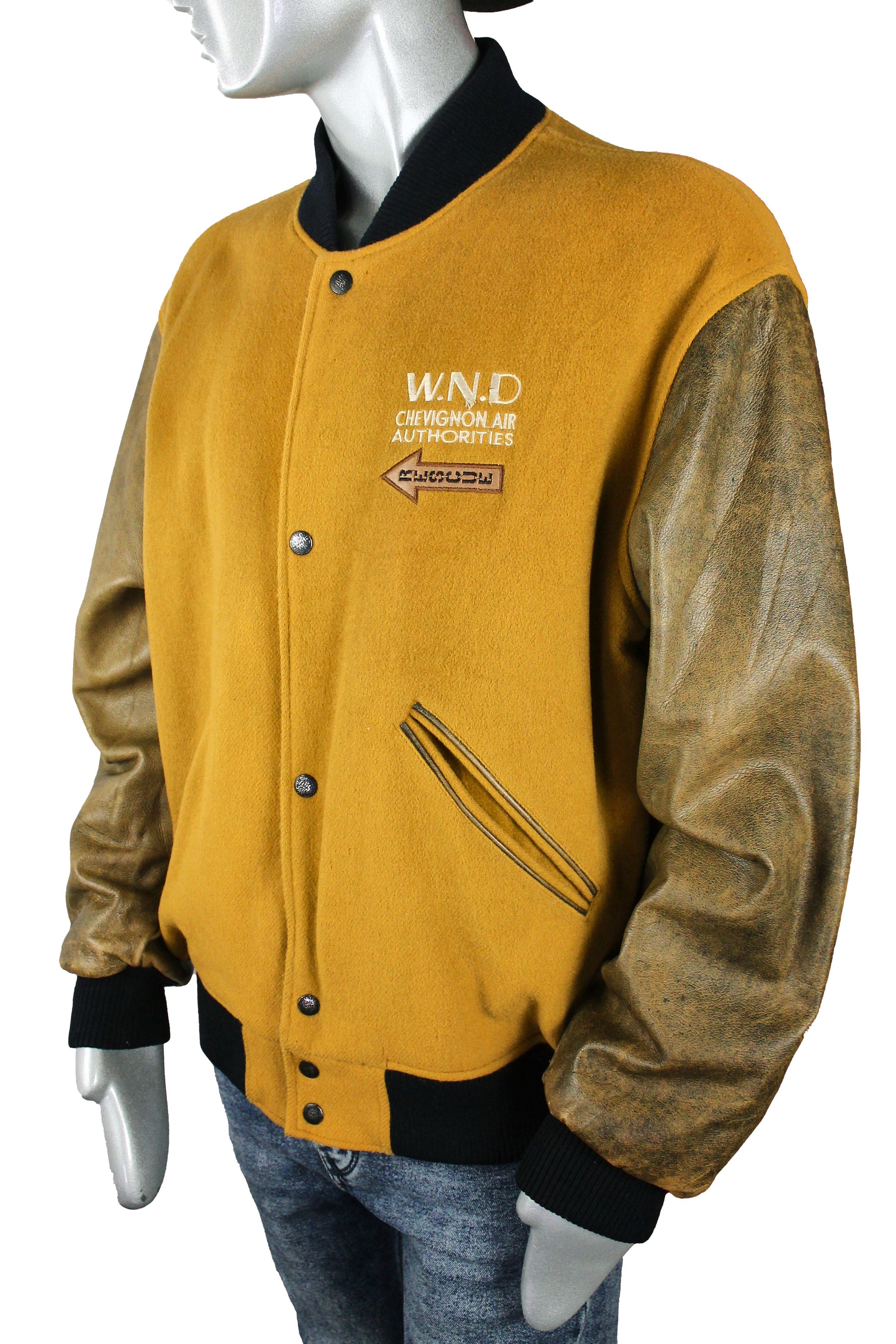 image of Archival Clothing x Chevignon Vintage Chevignon 80's Wool Bomber Jacket, Varsity, Pilot in Yellow (