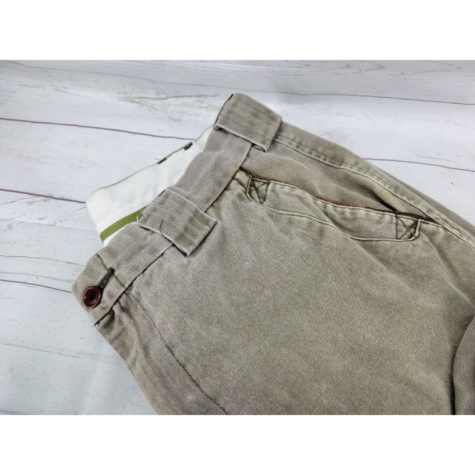 Orvis Orvis Men's Faded Green Classic Outdoors cotton Chino Pants Leather Trim 36/28 Size US 36 / EU 52 - 6 Thumbnail