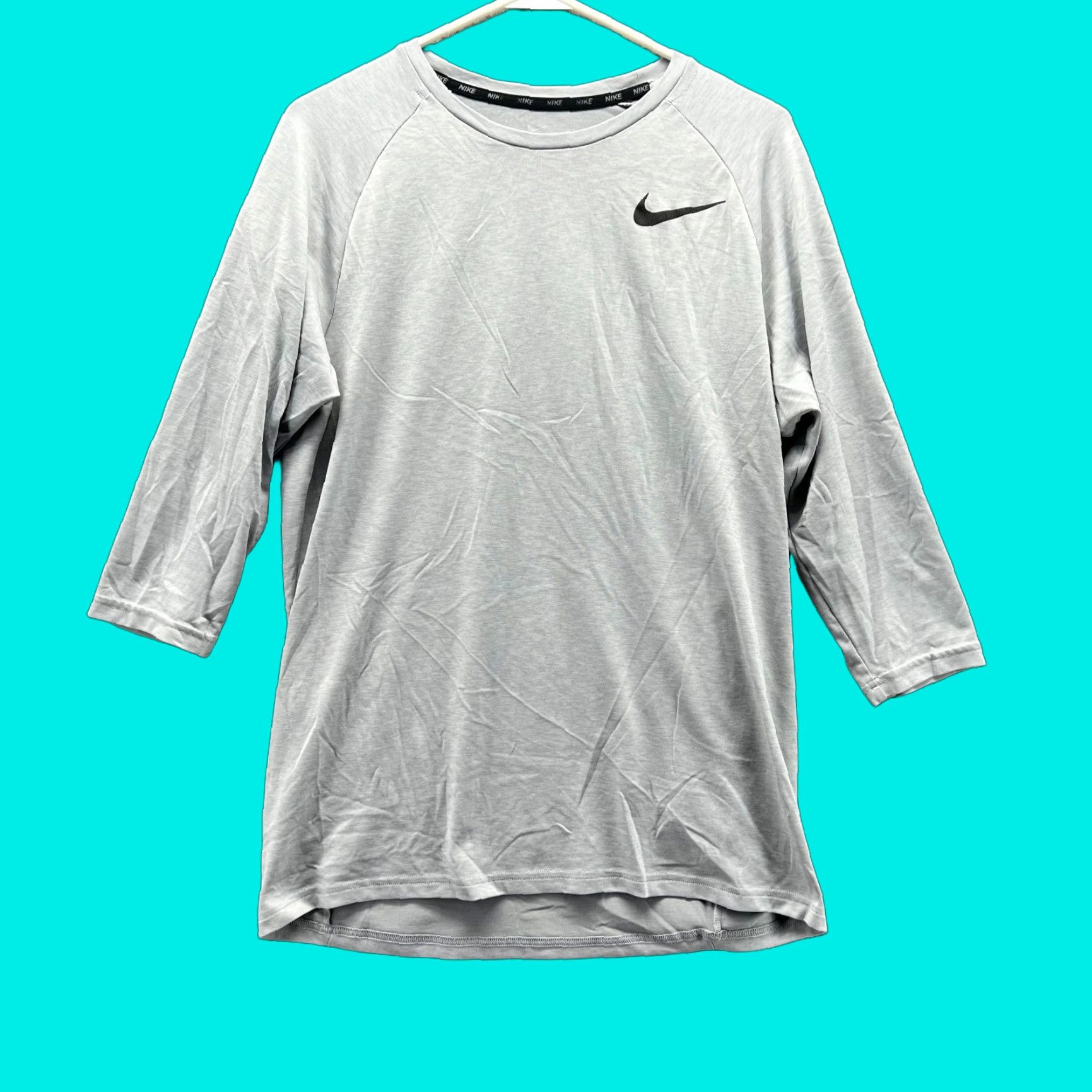 Nike Nike Shirt Women Medium Gray 3/4 Sleeve Dri Fit Training Running Swoosh Vintage Mens Womens Size M / US 6-8 / IT 42-44 - 1 Thumbnail
