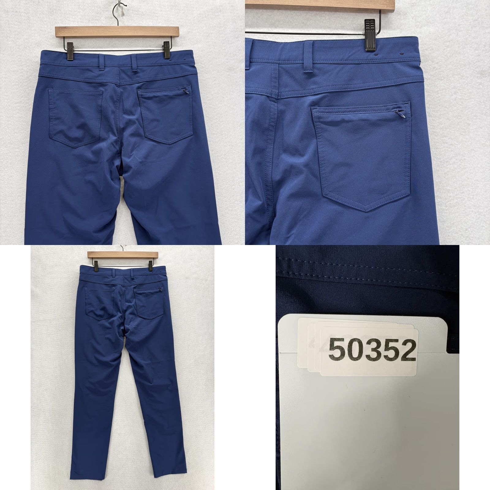 Mizzen+Main Mizzen+Main Helmsman Chino Pants Mens 32x30 Blue Slim Tapered Stretch Tech Golf Size US 32 / EU 48 - 9 Thumbnail