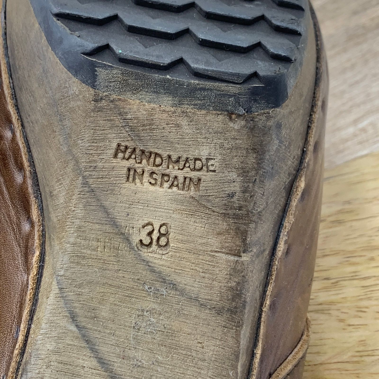 Other Vialis Wooden Peep Toe Mules Clogs Leather Brown Size US 8 / IT 38 - 7 Thumbnail