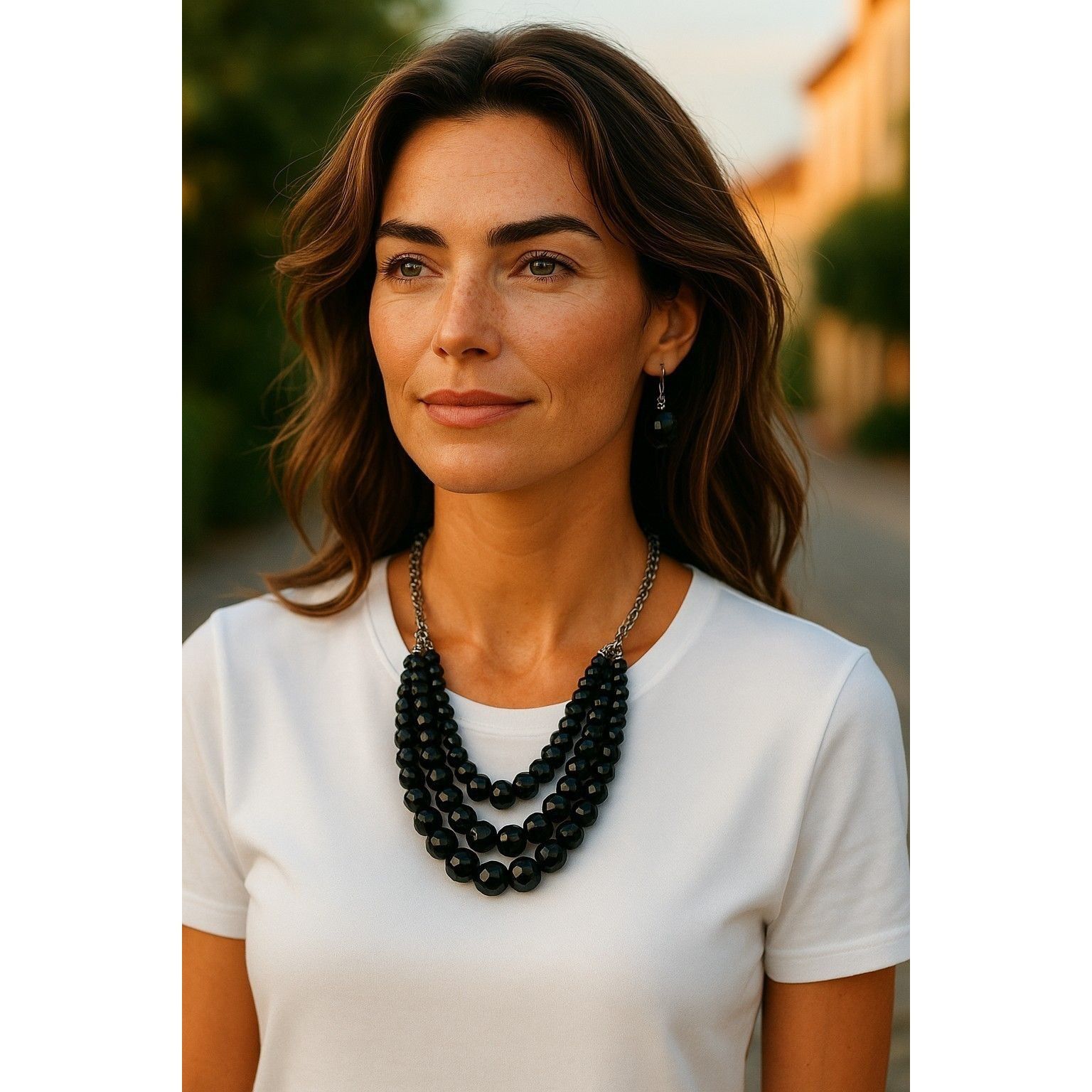 Other Sopfia & Kate Jewelry Set with Black Faceted Beads and Silve Size ONE SIZE - 1 Thumbnail