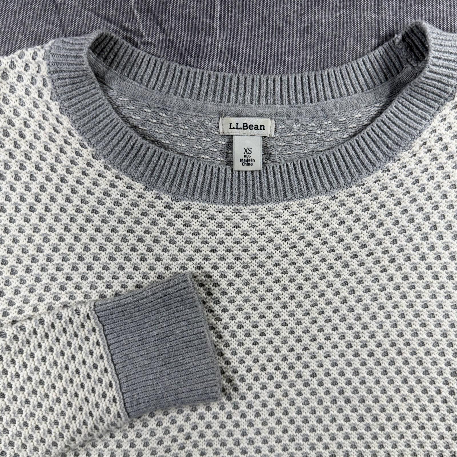 L.L. Bean L.L. Bean Sweater Women's XS Grey 100% Organic Cotton Knit Size XS / US 0-2 / IT 36-38 - 1 Thumbnail