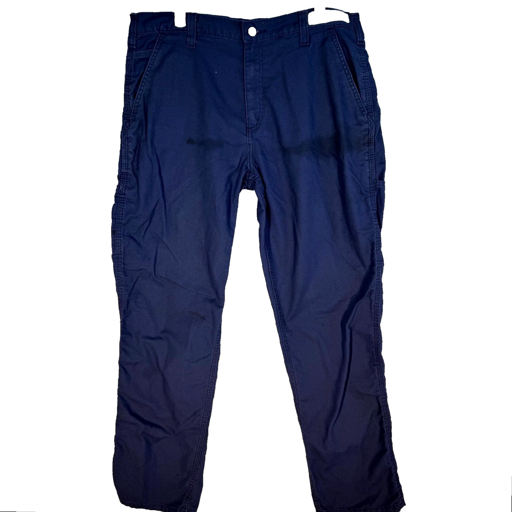 Carhartt Carhartt Carpenter Pants Men 34x32 Navy Canvas Workwear Dungaree Fit Size US 34 / EU 50 - 2 Thumbnail
