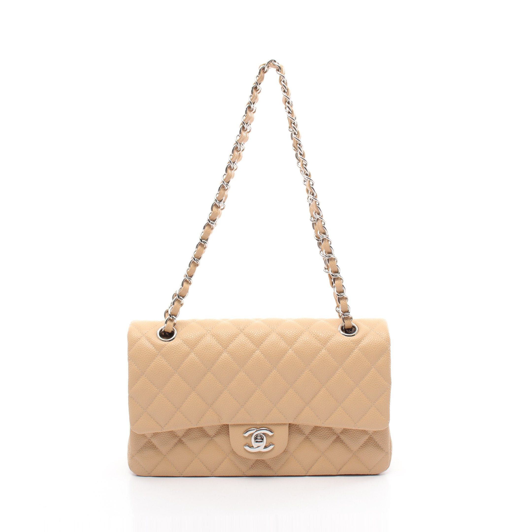 Chanel Chanel Matelasse Double Flap Chain Shoulder Bag Caviar Skin Beige Silver Hardware Size ONE SIZE - 1 Thumbnail
