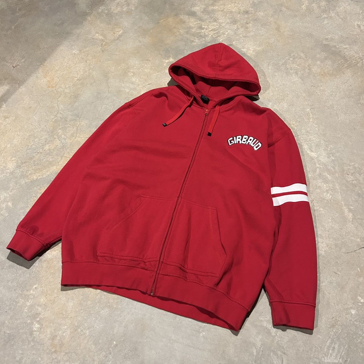 Marithe + Francois Girbaud × Vintage Crazy Vintage Y2K Girbaud MFG Baggy Zip Up Hoodie Sweatshirt Size US XXL / EU 58 / 5 - 2 Thumbnail