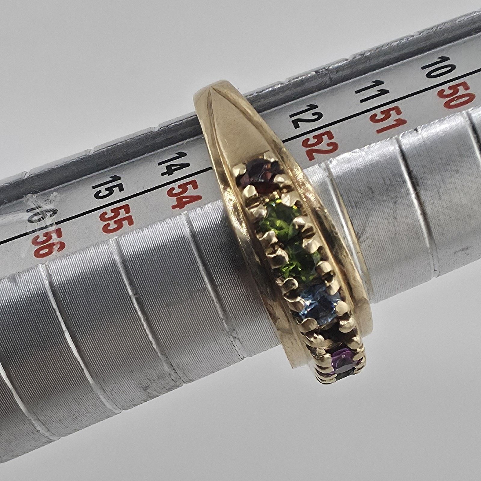 Other 10K Yellow Gold Multi Gemstone Ring 6.5 VTG Missing Stone Size ONE SIZE - 13 Thumbnail