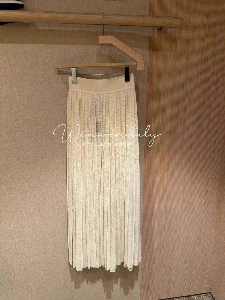 Loro Piana LORO PIANA sizeM Tulle cotton wool pleated half skirt Size 30" / US 8 / IT 44 - 2 Thumbnail