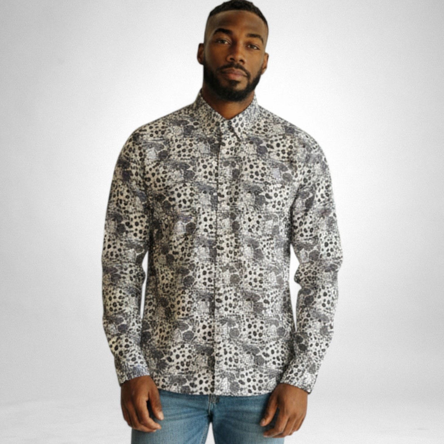 Other Animal Print Block Print Button Up Shirt Mens Small White Size US S / EU 44-46 / 1 - 1 Thumbnail