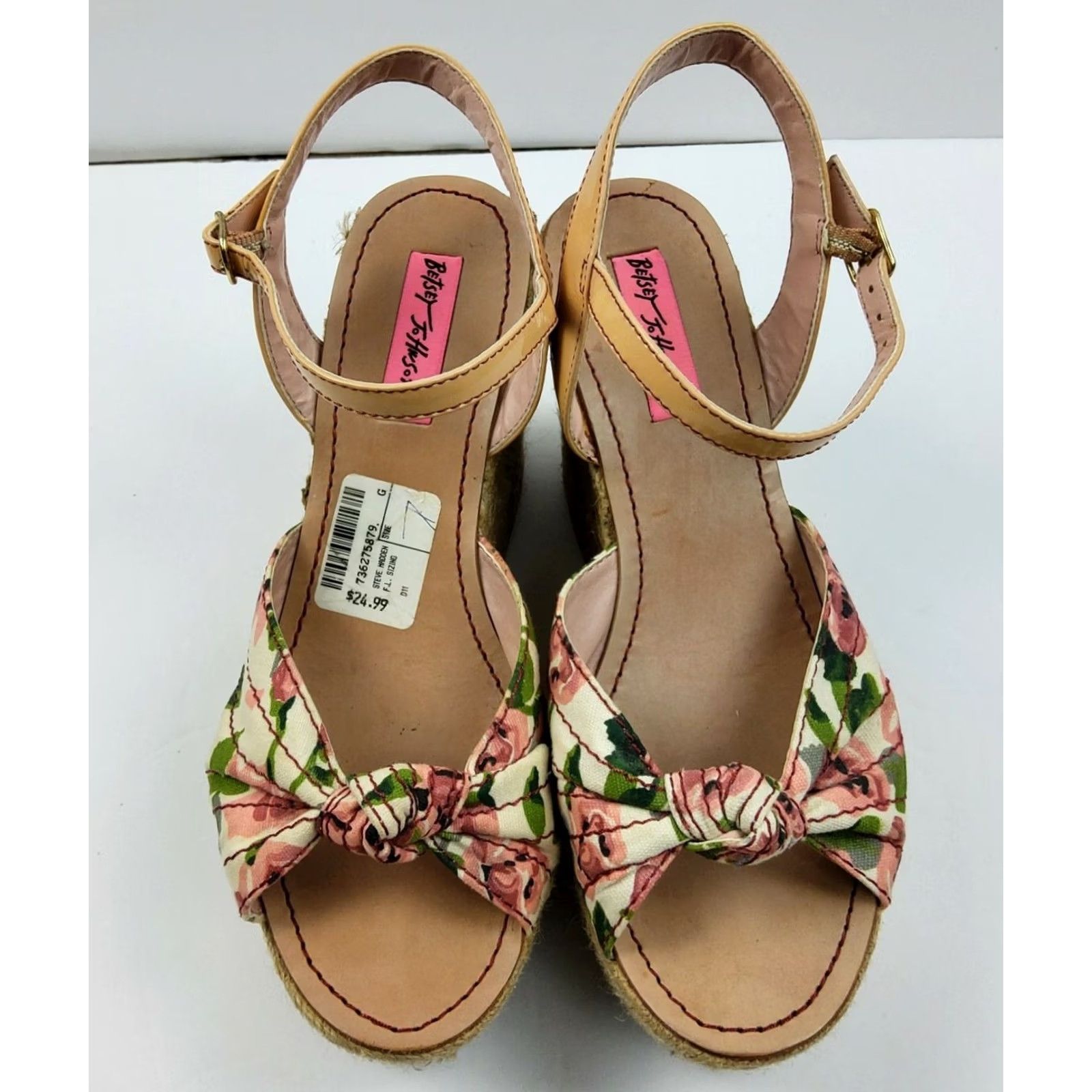 Betsey Johnson Betsey Johnson Pattty Jute Wedges Platform Sandals Floral Size 7M Multicolor Women Shoes Size US 7 / IT 37 - 5 Thumbnail