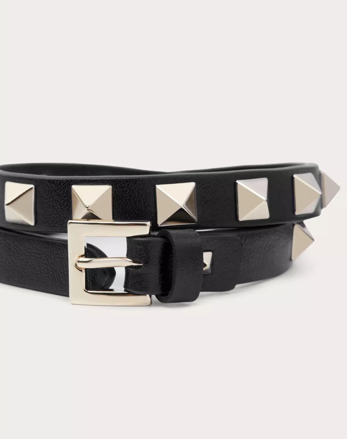 Valentino oc11z0725 Size:OS/Calfskin Double-Strap Bracelet in Black Size ONE SIZE - 4 Thumbnail