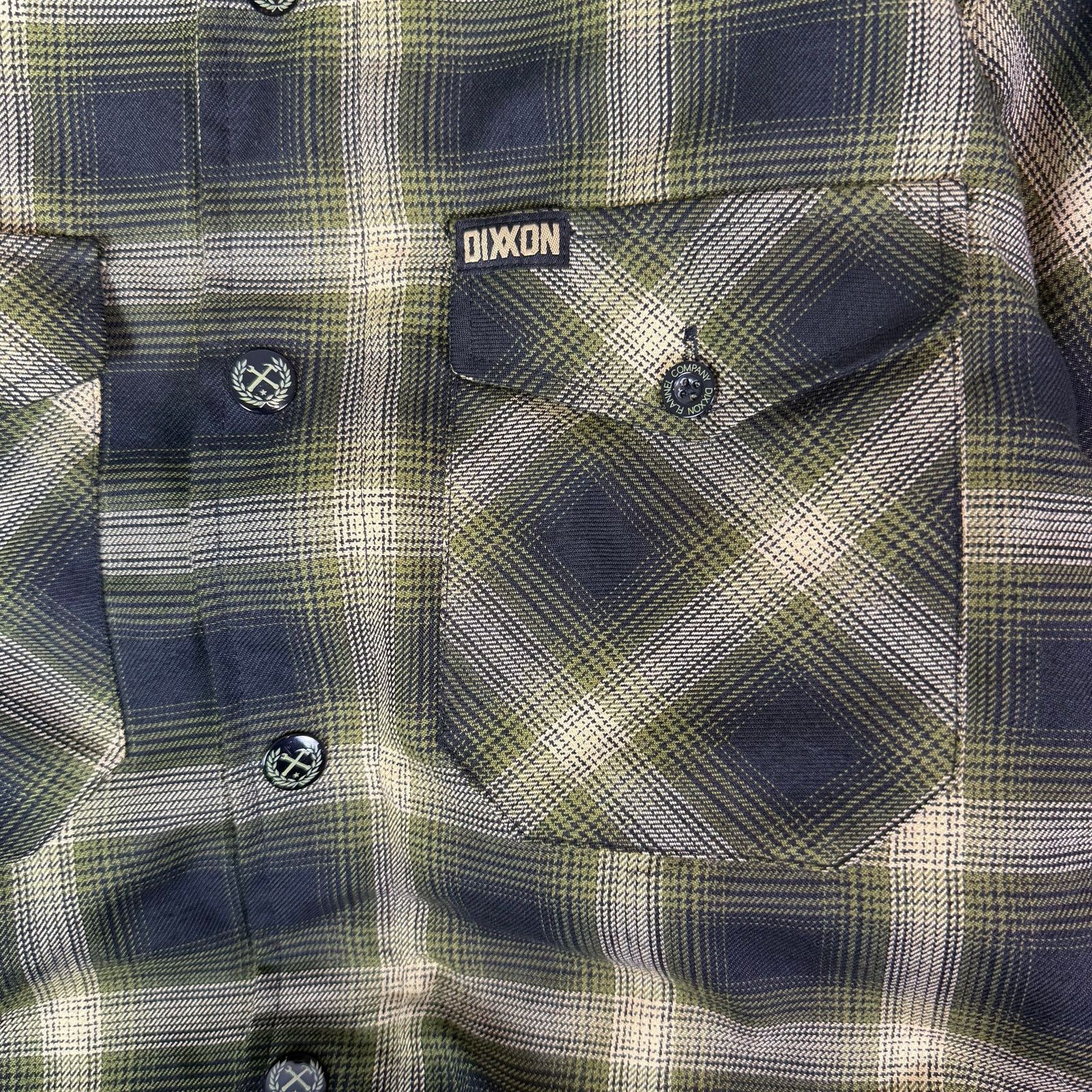 Dixxon Longbow quilted lined plaid button up shirt mens L