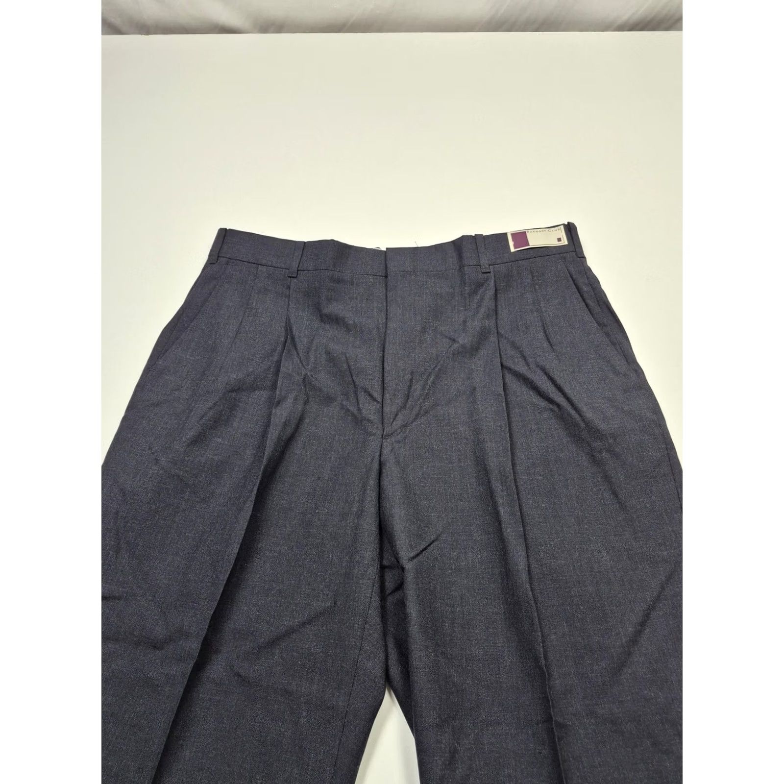 Vintage VINTAGE Racquet Club Mens Dress Pants Blue Wool 38x36 Pleated Straight Unhemmed NWT USA Size US 38 / EU 54 - 2 Thumbnail