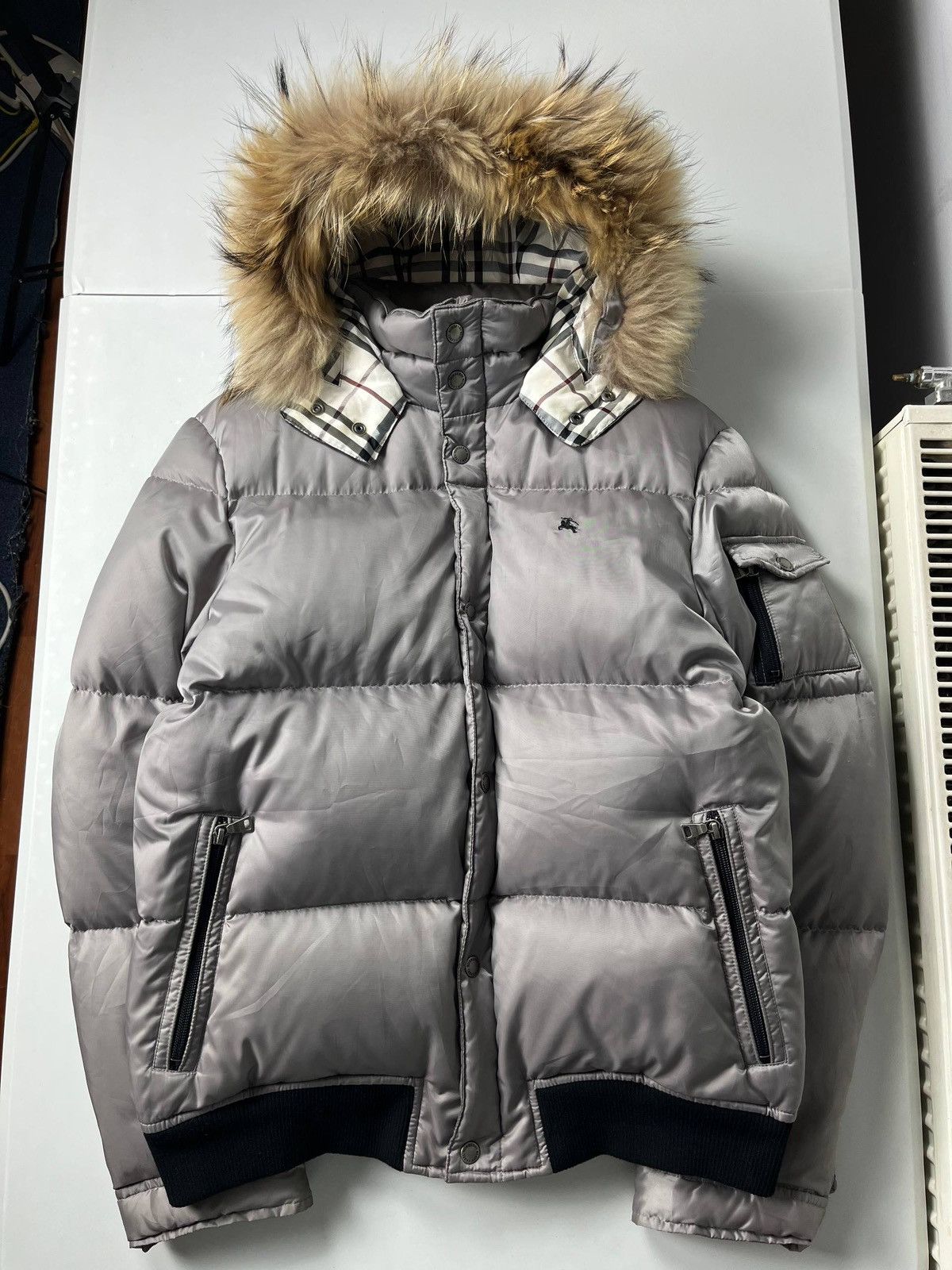 Burberry 00’ Japanese Burberry fur puffer jacket Size US L / EU 52-54 / 3 - 1 Thumbnail