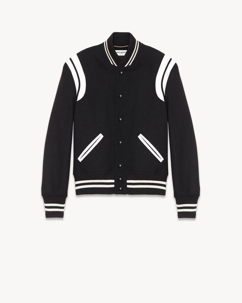 Saint Laurent Paris o1hssm1224 Teddy Jacket in Black/White Size US L / EU 52-54 / 3 - 1 Thumbnail