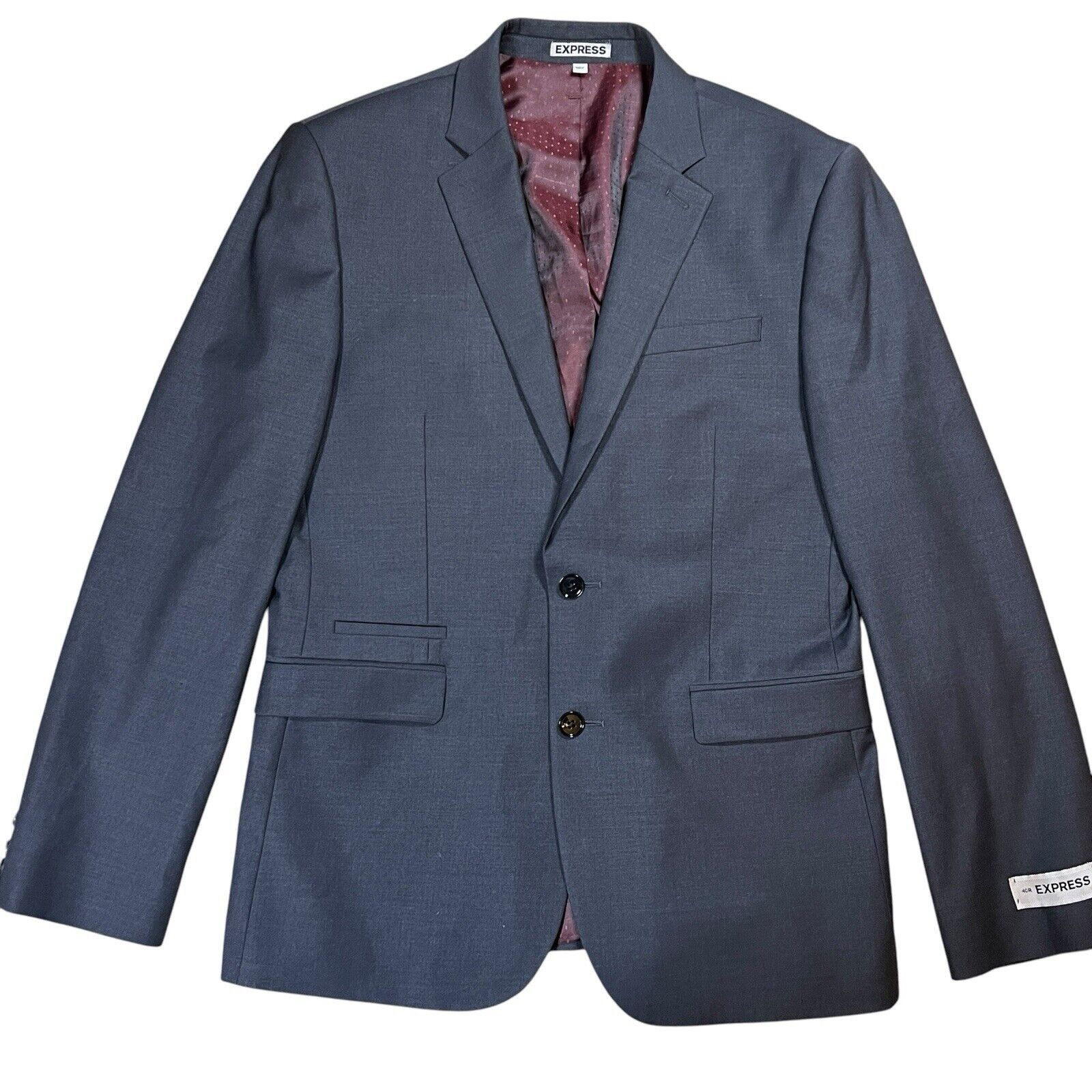 Express EXPRESS Photographer Blazer Jacket Slim Grey Suit Size 40R Size 40R - 1 Thumbnail