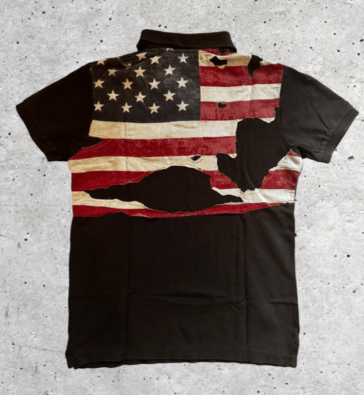 Japanese Brand American Retro Flag Design Printed Classic Polo Shirt Size US XL / EU 56 / 4 - 4 Thumbnail