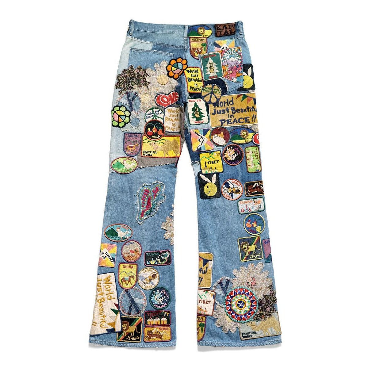 Kapital Kapital 12.5oz Denim 5P Rat Flare Pants (BEAUTIFUL WORLD) Size US 32 / EU 48 - 3 Thumbnail